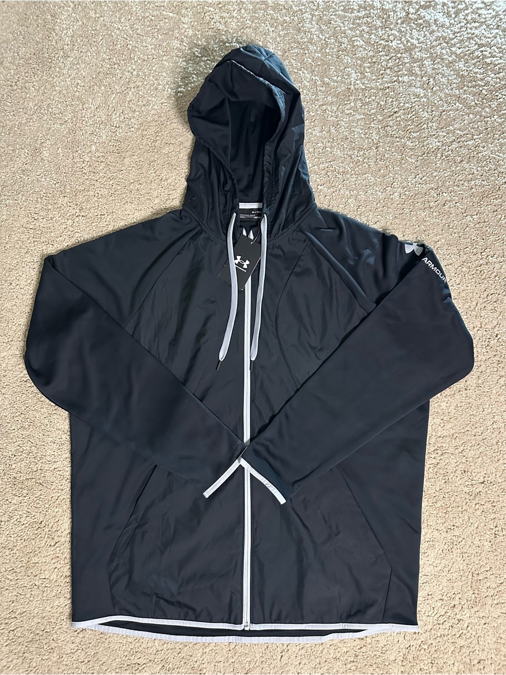 Under Armour Black Lightweight Hooded Zip-Up Jacket